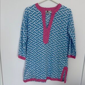 Pink and Blue Geometric Women's Tunic
